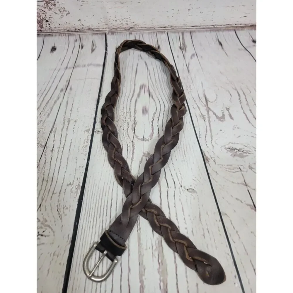 Braided‎ Casual Dress Belt Women's Brown Woven Solid Buckle Size Medium